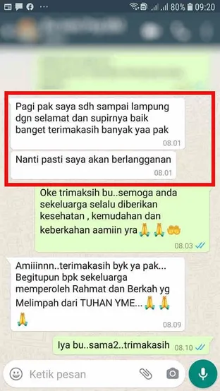 Kirim paket travel Lampung semalam sampai